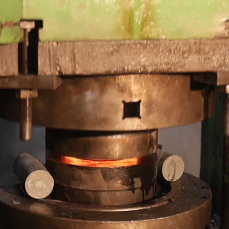 Fastener compressing machine forming custom metal components in an industrial manufacturing process