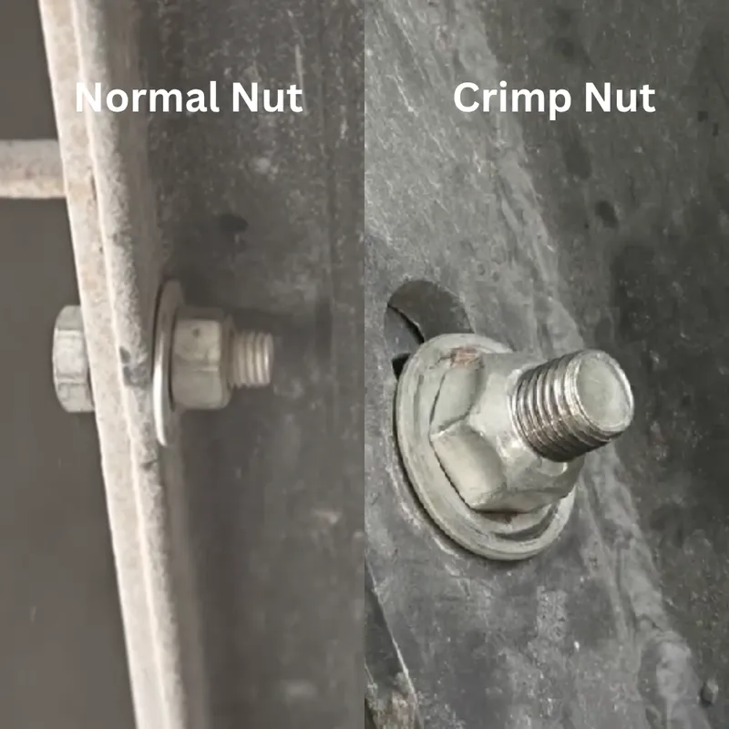 Close-up of nut and bolt on industrial machinery highlighting preload and thread contact under vibration